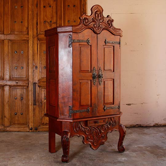 >Medallion Style Mesquite Armoire or Media Cabinet