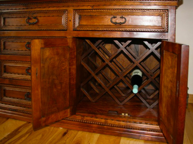 Custom Buffet with Wine Storage