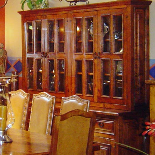 Colonial China Hutch with Glass Doors