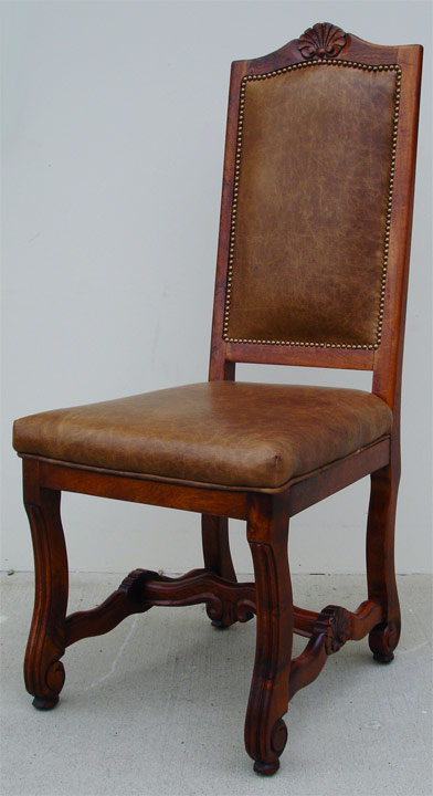 Concha Style Side Chair with Leather